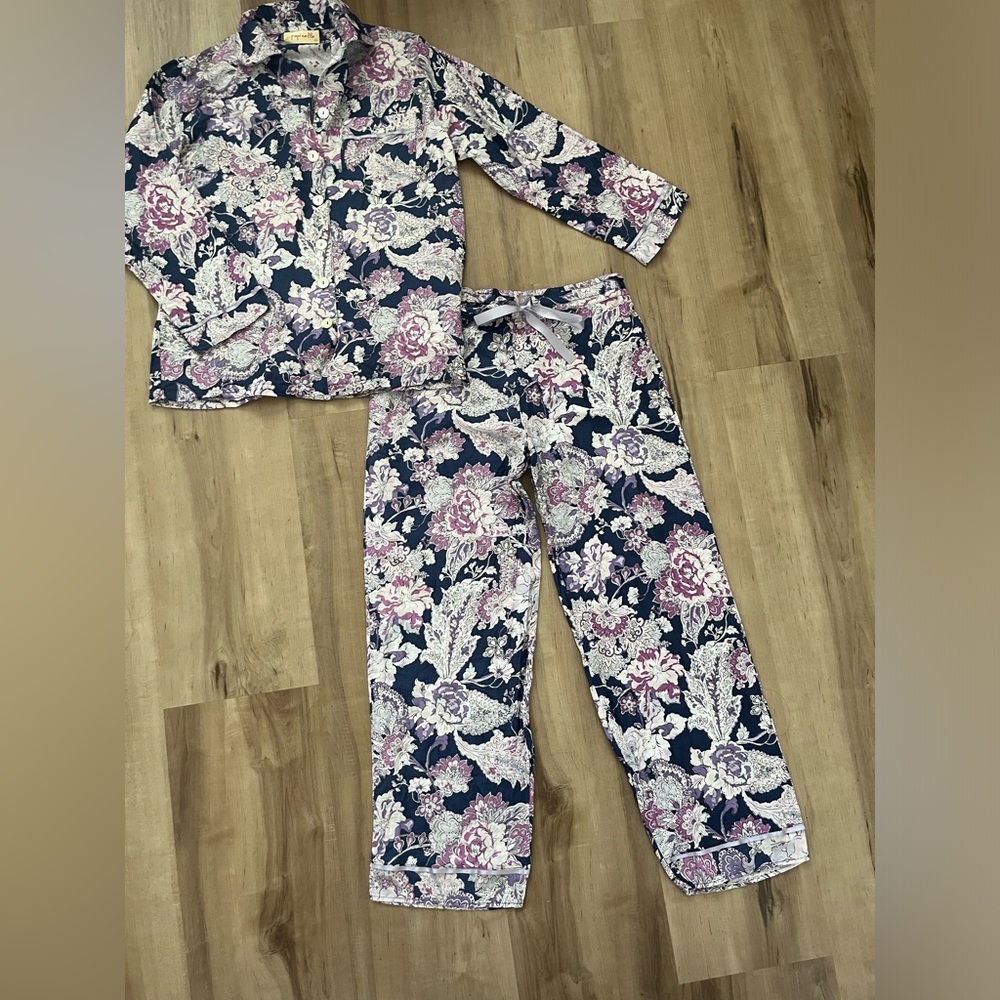 Papinelle 2 piece set pajama size small color purple and pink